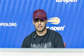 2023 US Open Player Media Day Carlos Alcaraz of Spain speaks to press during US Open player media day ahead of start of