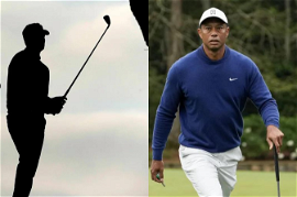 Tiger Woods and Male Golfer Silhouette